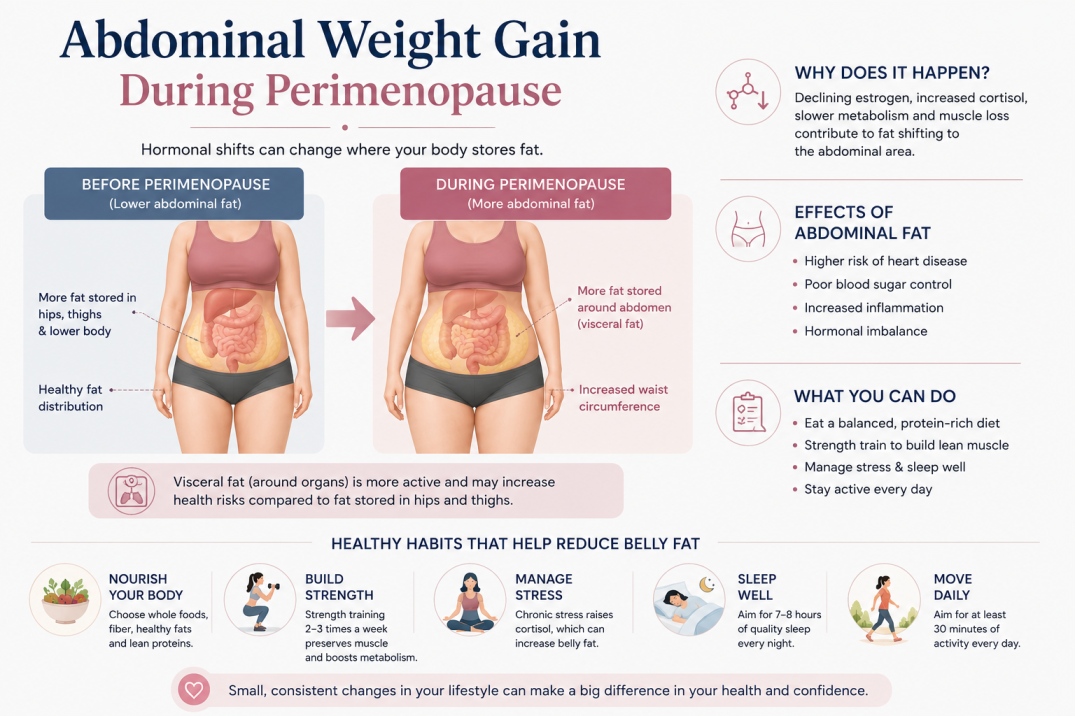 perimenopausal weight gain solutions - WelloraFit