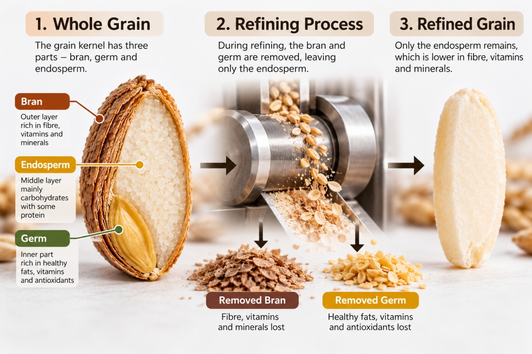 whole grains vs refined grains - WelloraFit